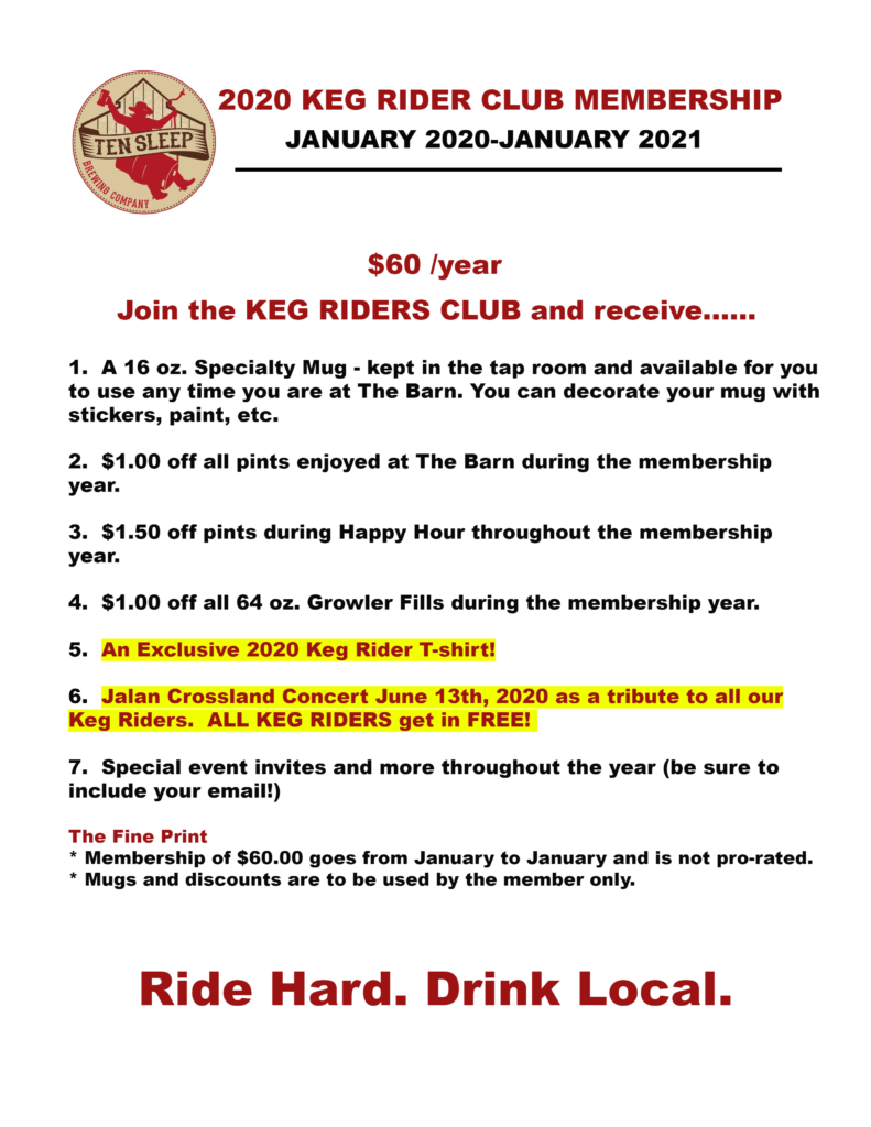 Join Our Keg Rider Club