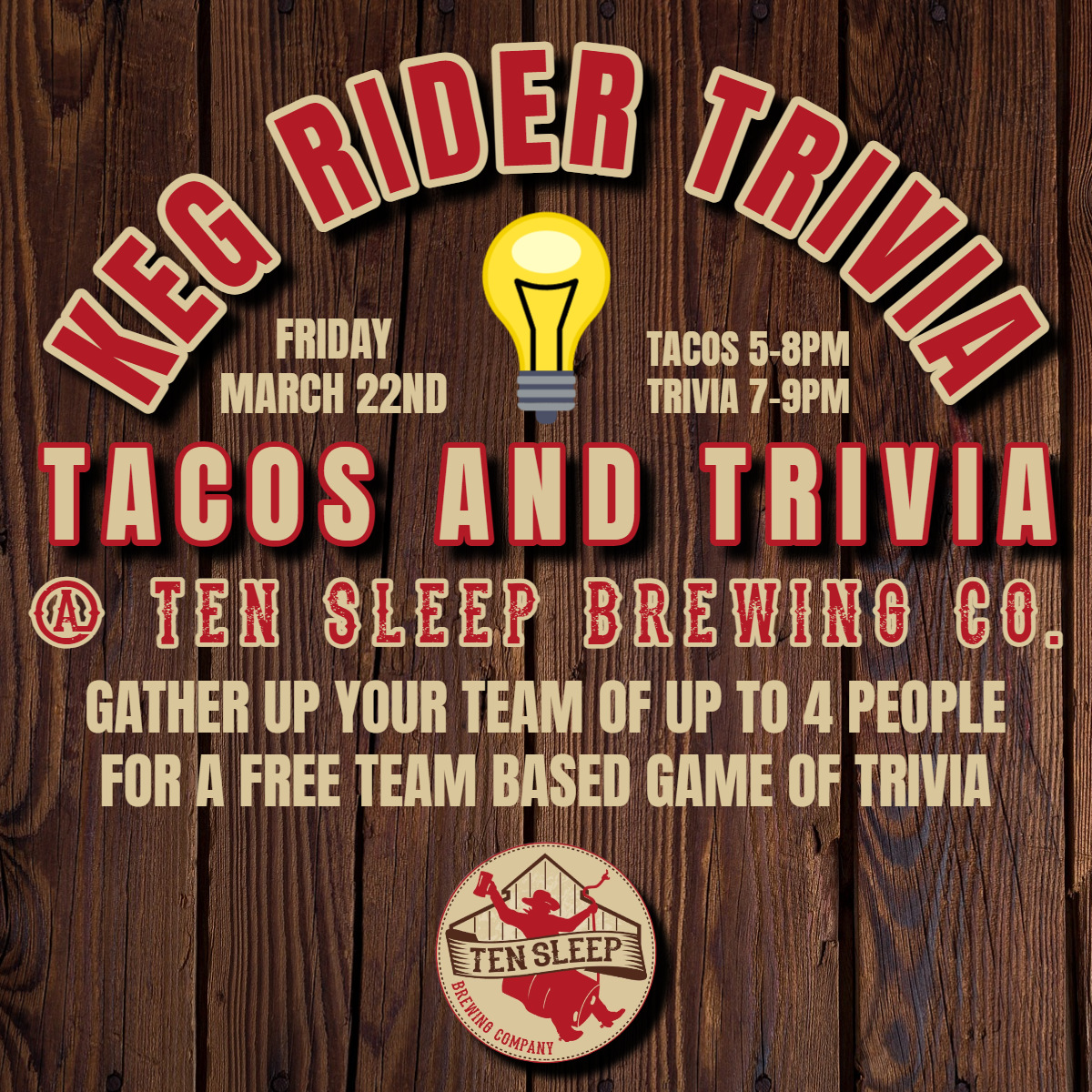 Keg Rider Trivia and Tacos